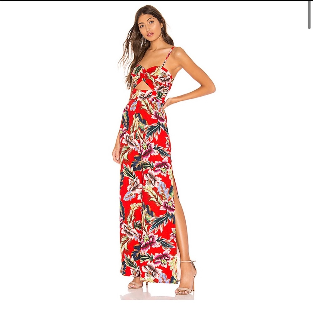 NBD x Naven Tilly jumpsuit in Red Floral NWOT